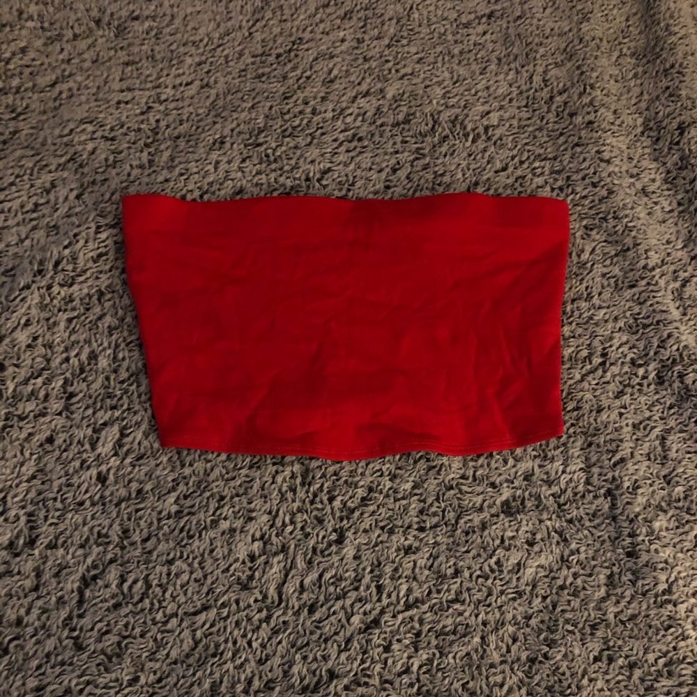 Red Tube Top Crop Top